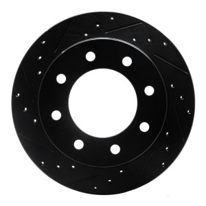 Chevrolet Silverado 1500 Brake Rotor (1) - Rear Left - R1 Concepts - Drilled & Slotted - Black - `99-`25